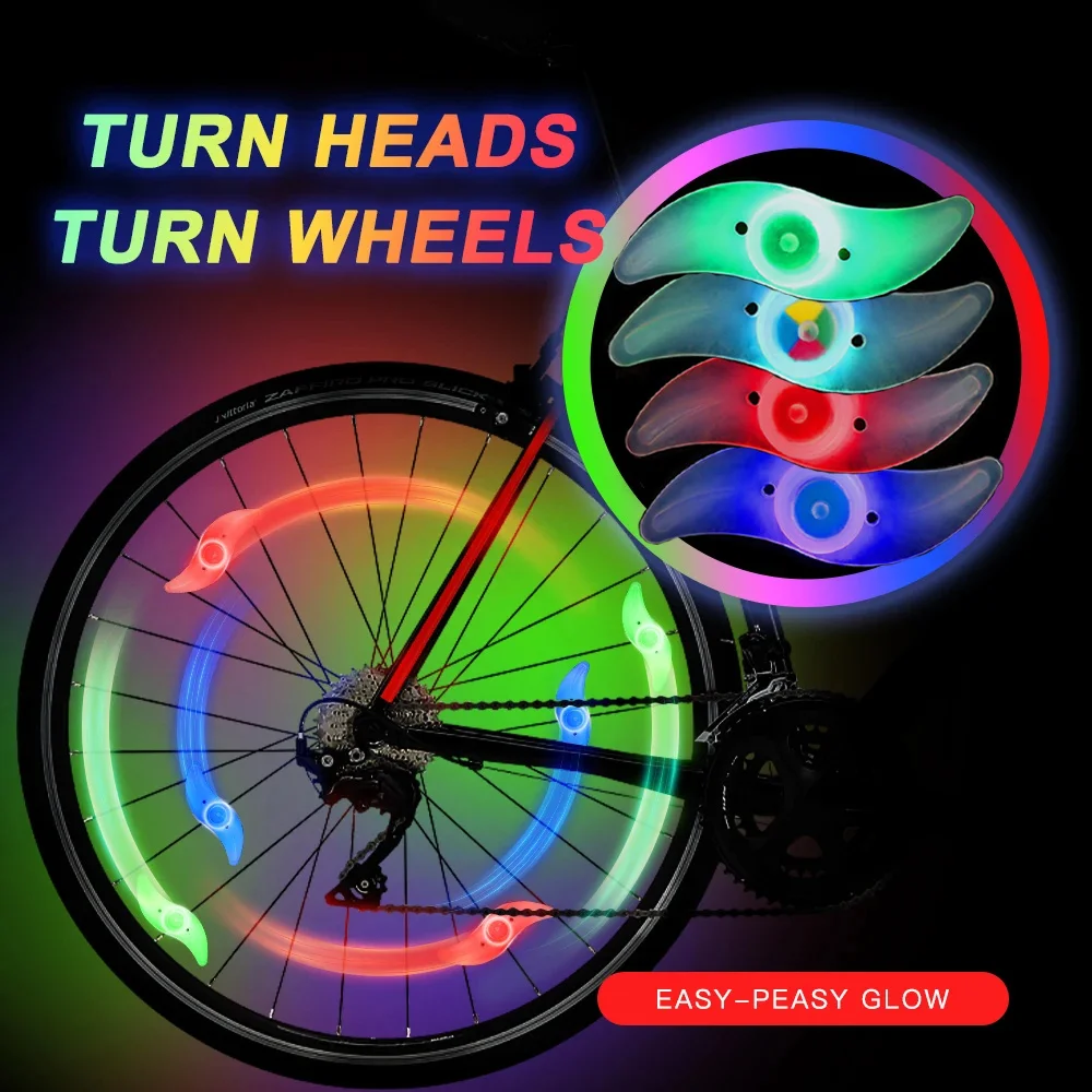 Bicycle Wheel Spoke Light Mini LED Neon Bike Spoke Light 3 Lighting Mode Safety Warning Light Cycling Light Bicycle Accessories