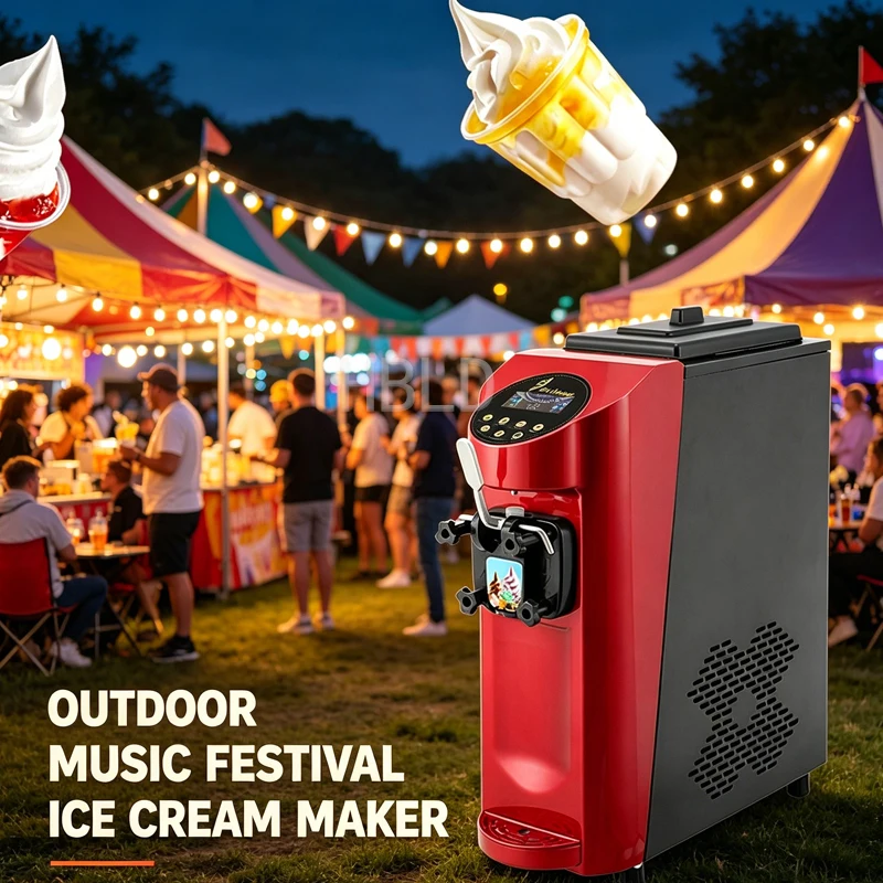 Commercial Single Head Mini Ice Cream Machine Desktop Food Grade Stainless Steel 220V 110V Chocolate Sundae Maker for Business U