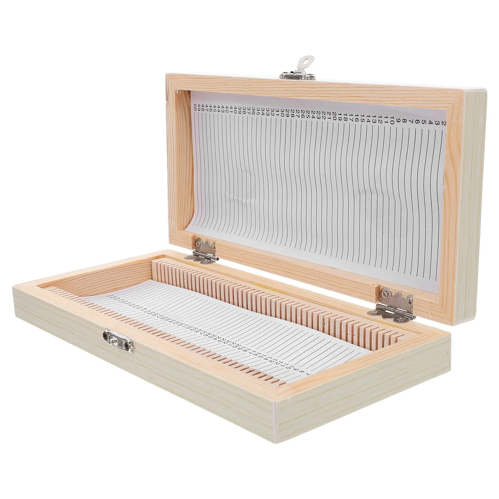 

Wood Microscope 50 Slices Capacity Sturdy Slide Storage Case with Numbered Slots for Easy Identification