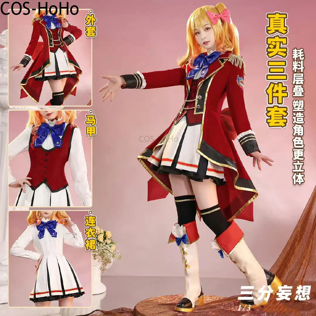 COS-HoHo Anime Aikatsu! Hoshimiya Ichigo S4 Game Suit School Uniform Cosplay Costume Halloween Party Role Play Outfit Women