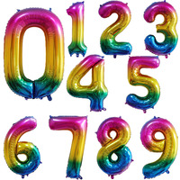 40Inch New Rainbow Number Balloons 1 2 3 4 5 6 7 8 Foil Balloon Birthday Party Decorations Figures Globos Baby Shower Decorate