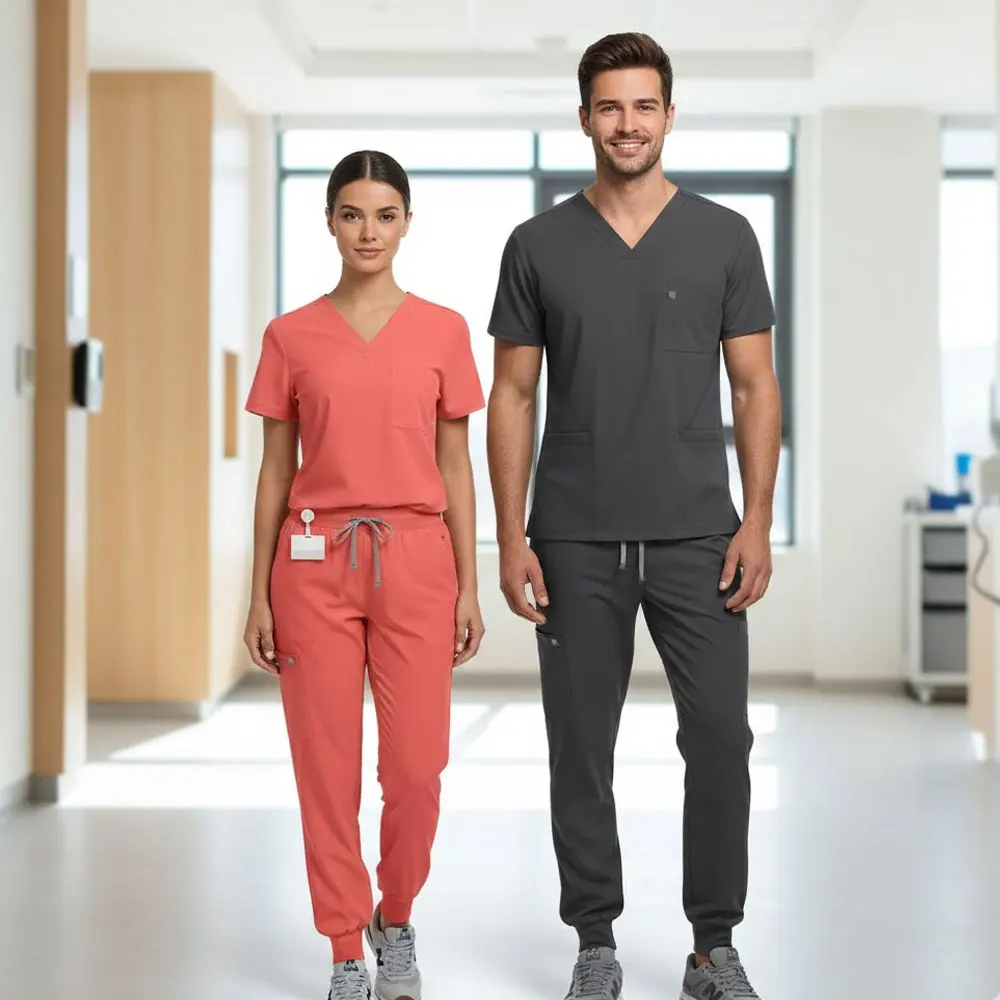 Gommages clinicien imprimés chic : ensemble de gommage fendu pour femmes Slim-Fit |   Uniforme dentaire boutique pour la beauté professionnelle et les soins bucco-dentaires