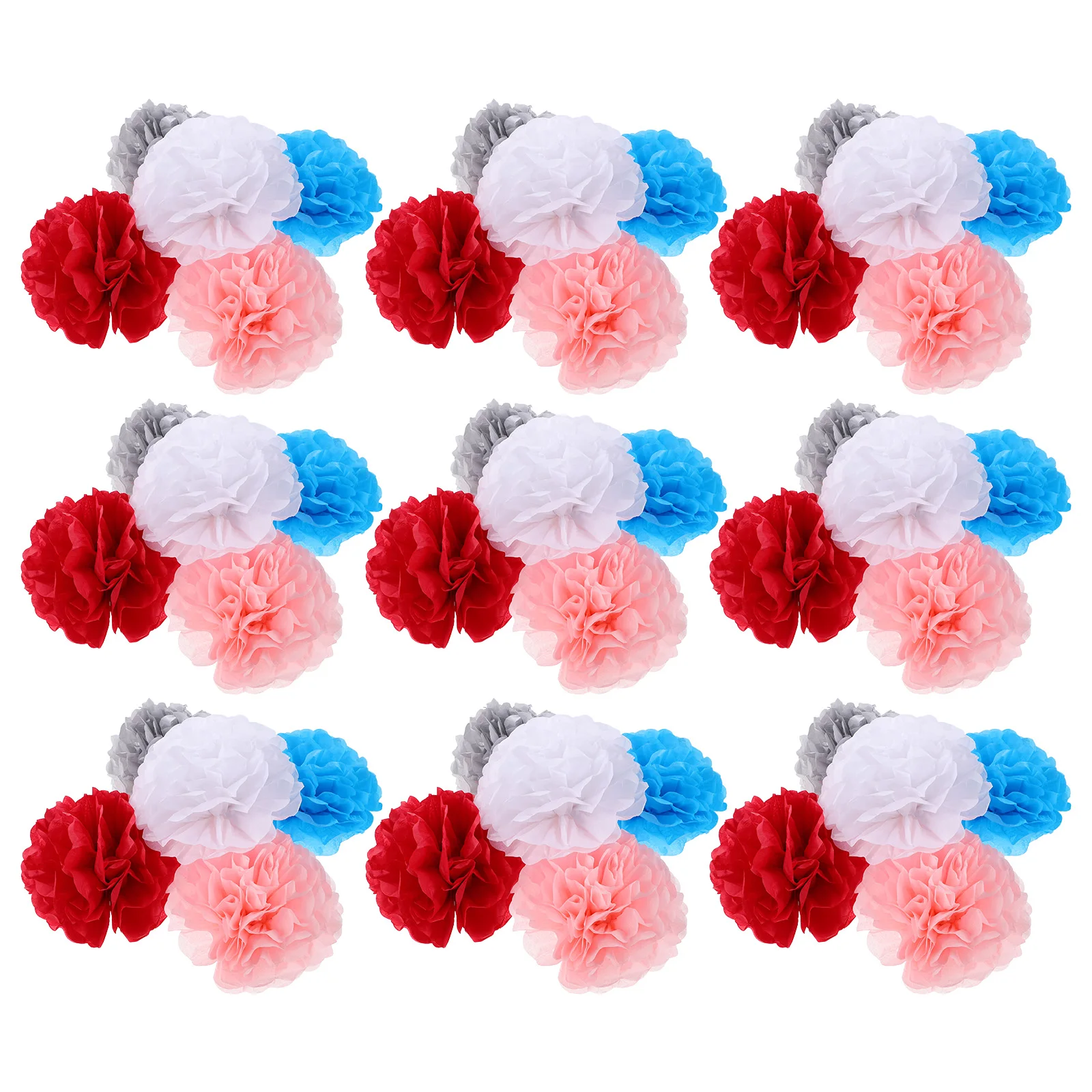 

50 Pcs Paper Flower Ball Decorations Wedding Pom Poms Party Hanging Balls Colorful Ornaments Supplies