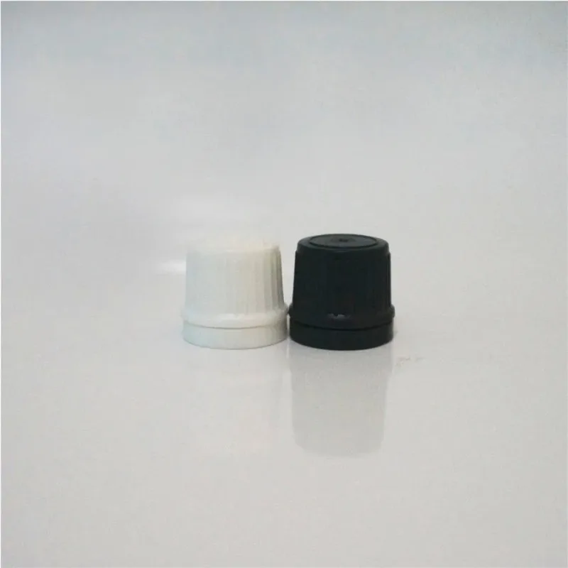 Couvercle en plastique noir/blanc, taille 500 bouteilles d'huile essentielle, grande tête, petit couvercle antivol, Grain fin, 20-18/410 pièces