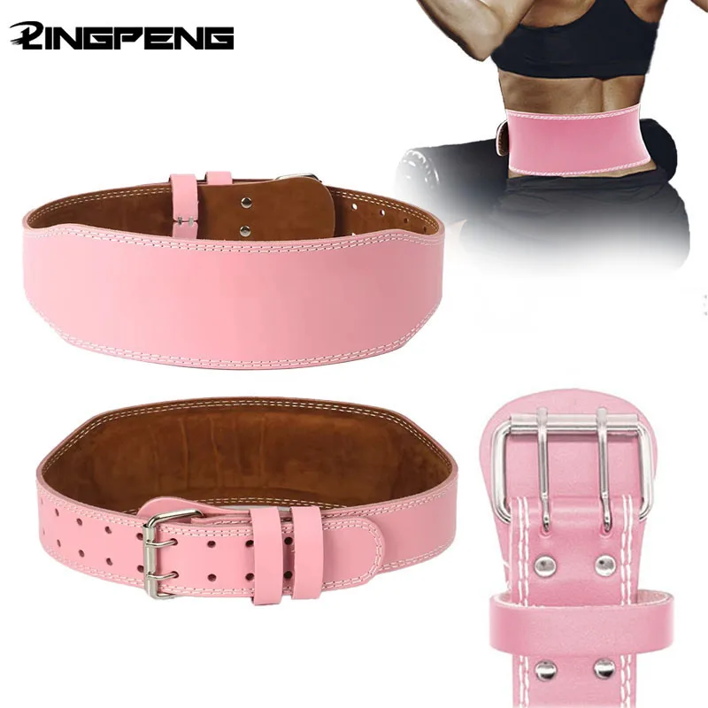 Cinturón de levantamiento de pesas de cuero para mujer con soporte Lumbar acolchado para entrenamiento de levantamiento de energía y ejercicio de sentadillas