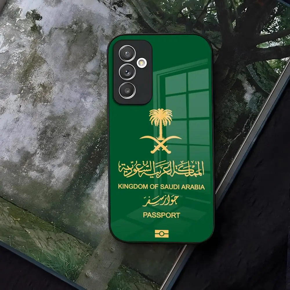 Saudi Arabia Flag Passport Phone Case Tempered Glass For Samsung A14 A34 A52 A21 A71 A20 A31 A12 A51 A40 A32 A72 A30 A54 Cover