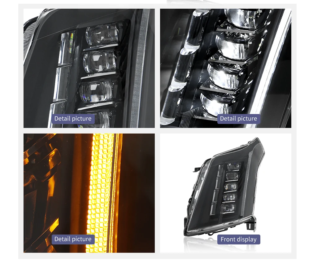 Nuevos faros delanteros certificación DOT para 'Cadillac SRX 2010-2015 piezas de automóvil impermeables a prueba de polvo cinco lentes envío a todo el mundo