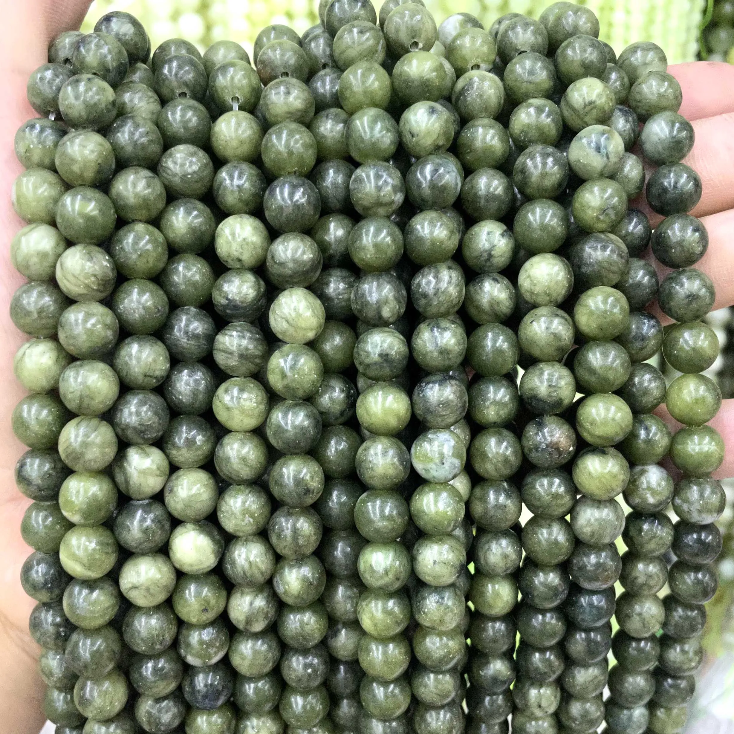 4 6 8 10 MM Natural Green Jades Stone Round Loose Spacer Beads For Jewelry Making DIY Bracelet Necklace Accessories