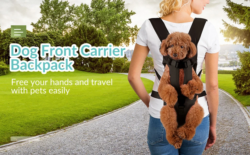Outdoor-Haustier-Tragetasche für vorne am Hals, verstellbarer, freihändiger Hunderucksack für mittelgroße und kleine Hunde – Detail 1