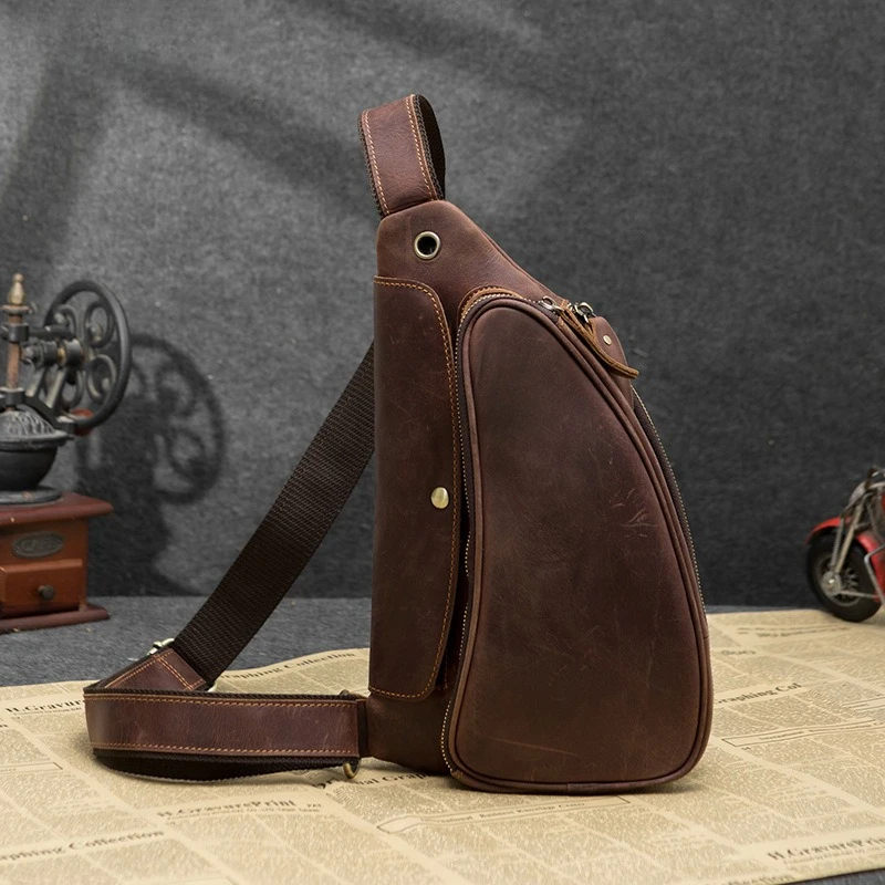 Triangular Fashion Handbag Chest Bag for Men Crossbody Bags for Men Male Style Sports Abs Material Fashion Motorcycle Travel