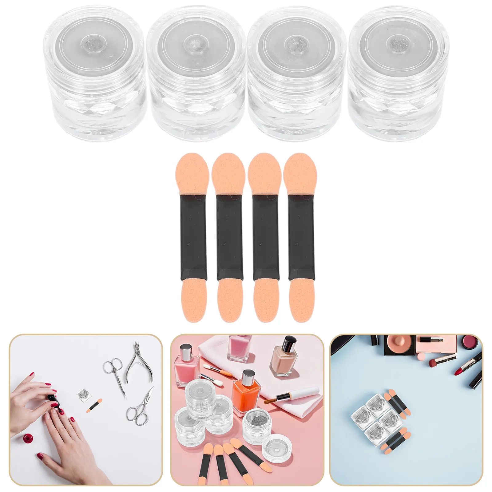 

4Sets Cat Eye Nail Pigment Powder Vibrant Long-Wear Nail Art Powder Easy DIY 3D Cat Eye Effect Strengthening Protection Fast Uv