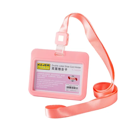 Portatarjetas de identificación transparente de doble cara, soporte Horizontal impermeable para Tarjeta De Nombre, funda para permiso de trabajo, suministros de oficina, 1 ud.