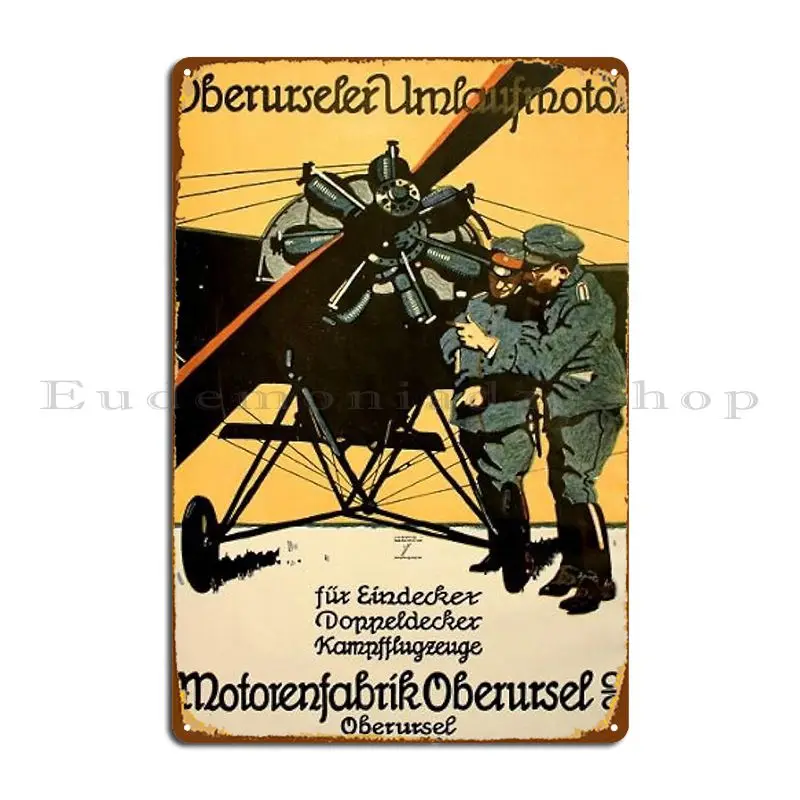 Ww1 الألمانية الروتاري المحرك الصانع ملصق علامات معدنية بار جدارية خلق سينما جدار ديكور تين تسجيل ملصق