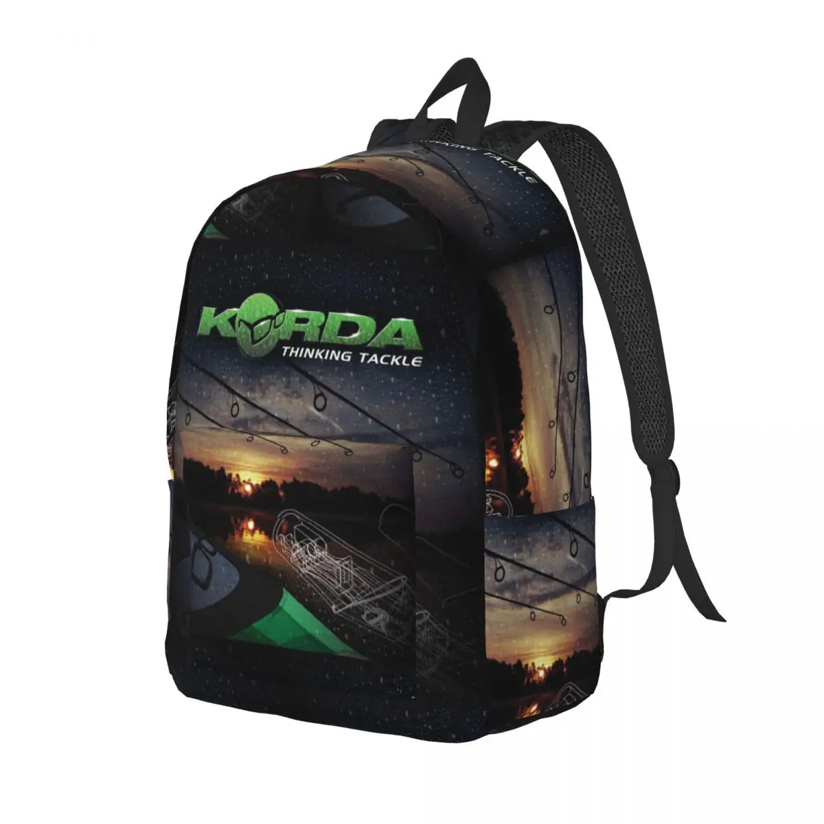 

Korda Fishing Logo Backpack Daypack Large Capacity Kids BookBag School Bag Shoulder Bags for Boys Girls