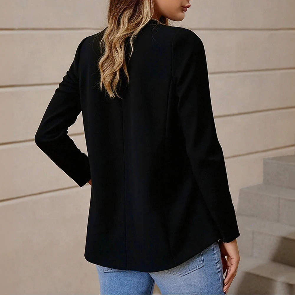 レディース スリムフィット シングルブレスト ブレザー ノッチドラペル 機能性ポケット付き – 秋冬 オフィス カジュアルウェア マルチカラー ジャケット