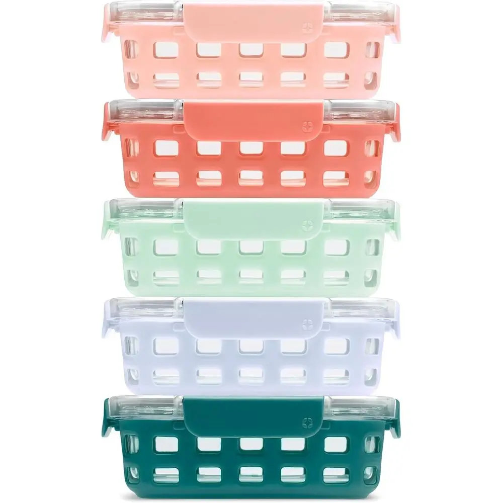 

10-Piece Glass Meal Prep Set with Silicone Sleeves and Airtight Lids - BPA-Free, Dishwasher, Microwave, and Freezer Safe