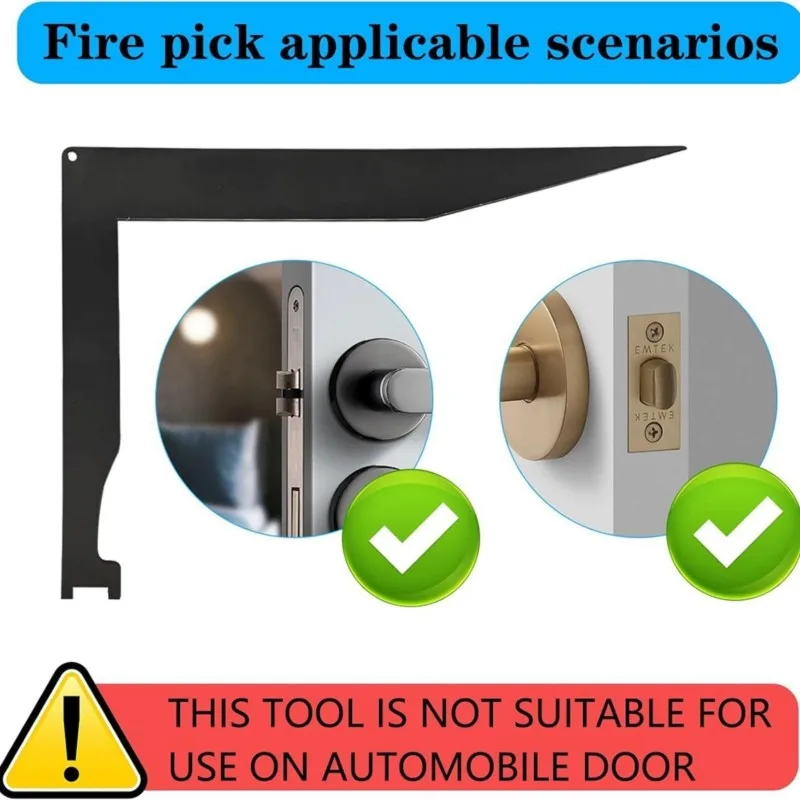 AB66-Firefighter Tool Stainless Steel Pry Bar Leverage Open Door Tool Multi-Purpose Swipe Access Doors Easily Practical