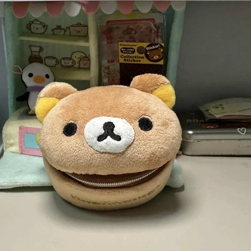 

Kawaii симпатичная косметичка Rilakkuma, кошелек для монет, маленький медведь, мини эллиптическая Фотосумка, портативная мультяшная Ins подарок для девочек