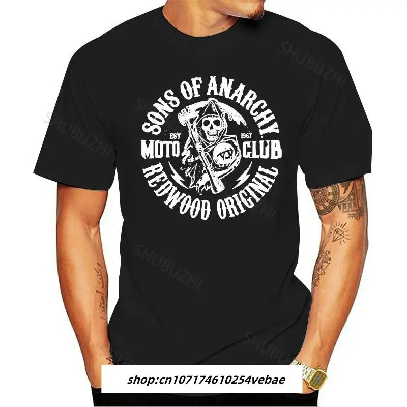 2024 Fashion T Shirts Sons Of Anarchie Soa Redwood Original Moto Club Pull Homme Hybris O-neck 100% cotton Funny Top Tees