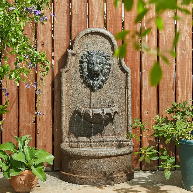 Outdoor Fountain Decorative Retro European Style Three Layer Super Large Lion Head Waterfall Fountain Suitable for Garden