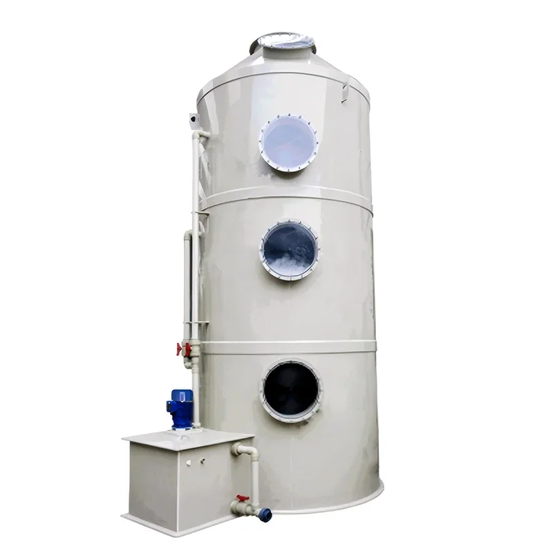 PP Wet Air Scrubber Gas Purification Tower New Manufacturing Plant's Waste Gas With Pump Blower For Desulfuration Dust Cooling