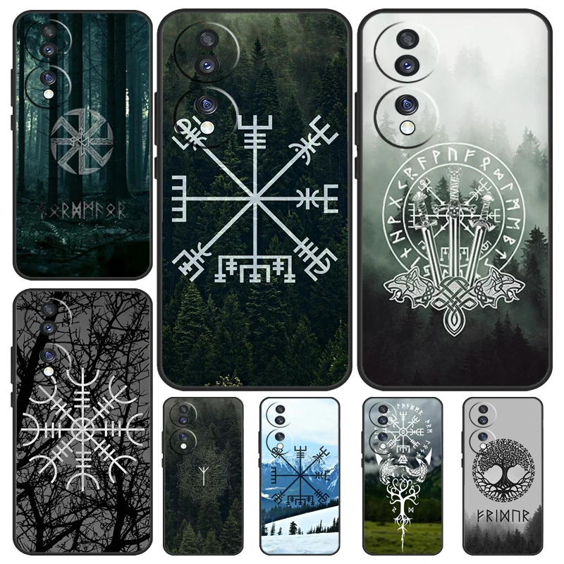 Forest Nordic Runes Case For Honor Magic 5 Pro 50 70 90 Lite Honor 8X 9X X9b X9a X8a X7a X6a X6 X7 X8 X9 Cover