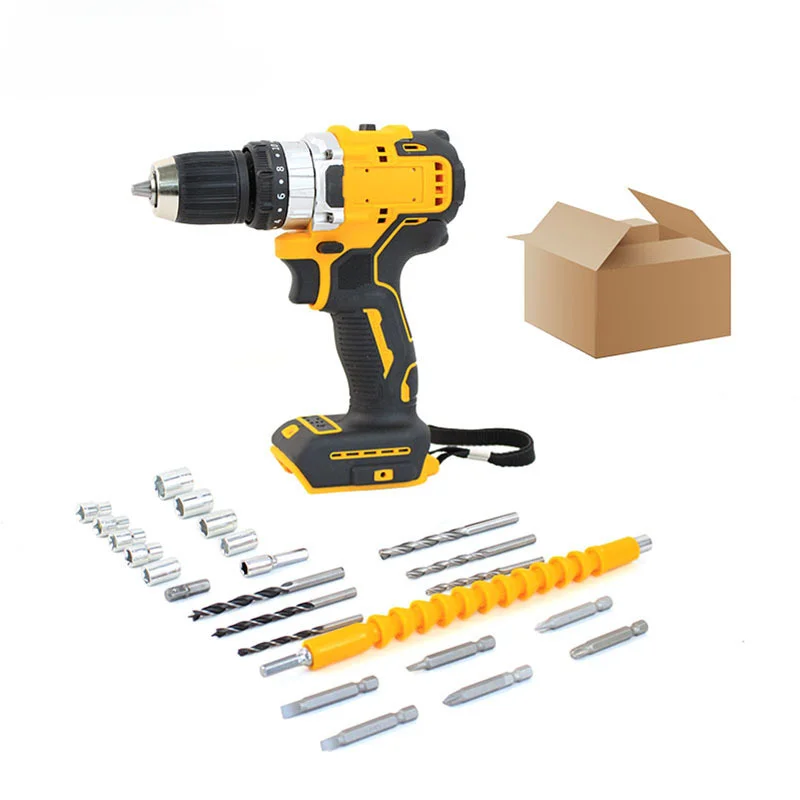 Lithium Battery Charging Drill Impact Drill Dual Speed 10mm Impact Multifunctional Household Electric Screwdriver with Brush