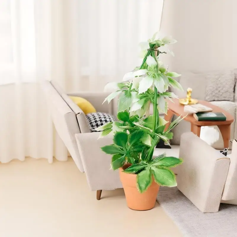 Miniature 1/12 Scale Simulation of Green Plants Bonsai Model for Dollhouse Garden