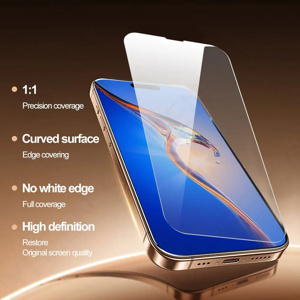 2 قطعة طبقة رقيقة واقية للهواتف الذكية الزجاجية آيفون 17 برو 16 زائد 15 برو ماكس واقي شاشة الهاتف 14 13 الزجاج المقسى 12 11 XS #5