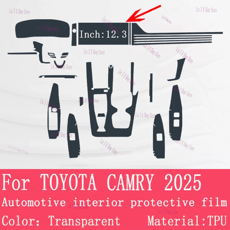 For TOYOTA CAMRY LE/SE (2025-2026) Camry XV80 Anti scratch screen protector for transmission panel navigation TPU car interior