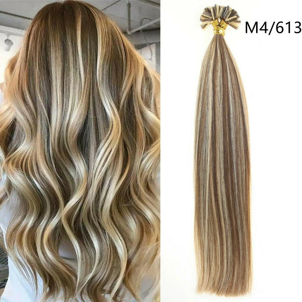 人毛レミーヘア-uチップヘアウィッグエクステンション-18インチ-100本-ヘアウェフト-卸売-カラー1b-27-p27-613
