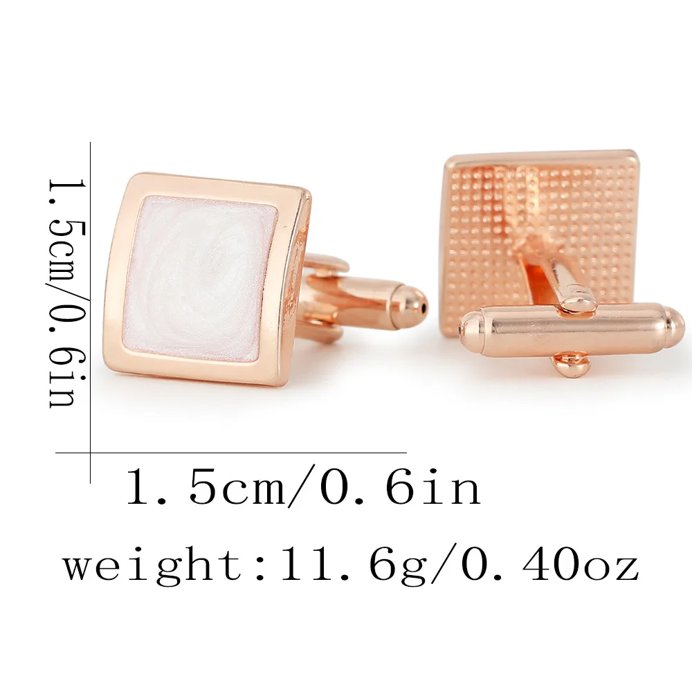 Soft Pink Rose Gold Cufflink Exquisite Cufflinks for Business Wedding Suits Personalized Decorative Accessories for Men's Shirts