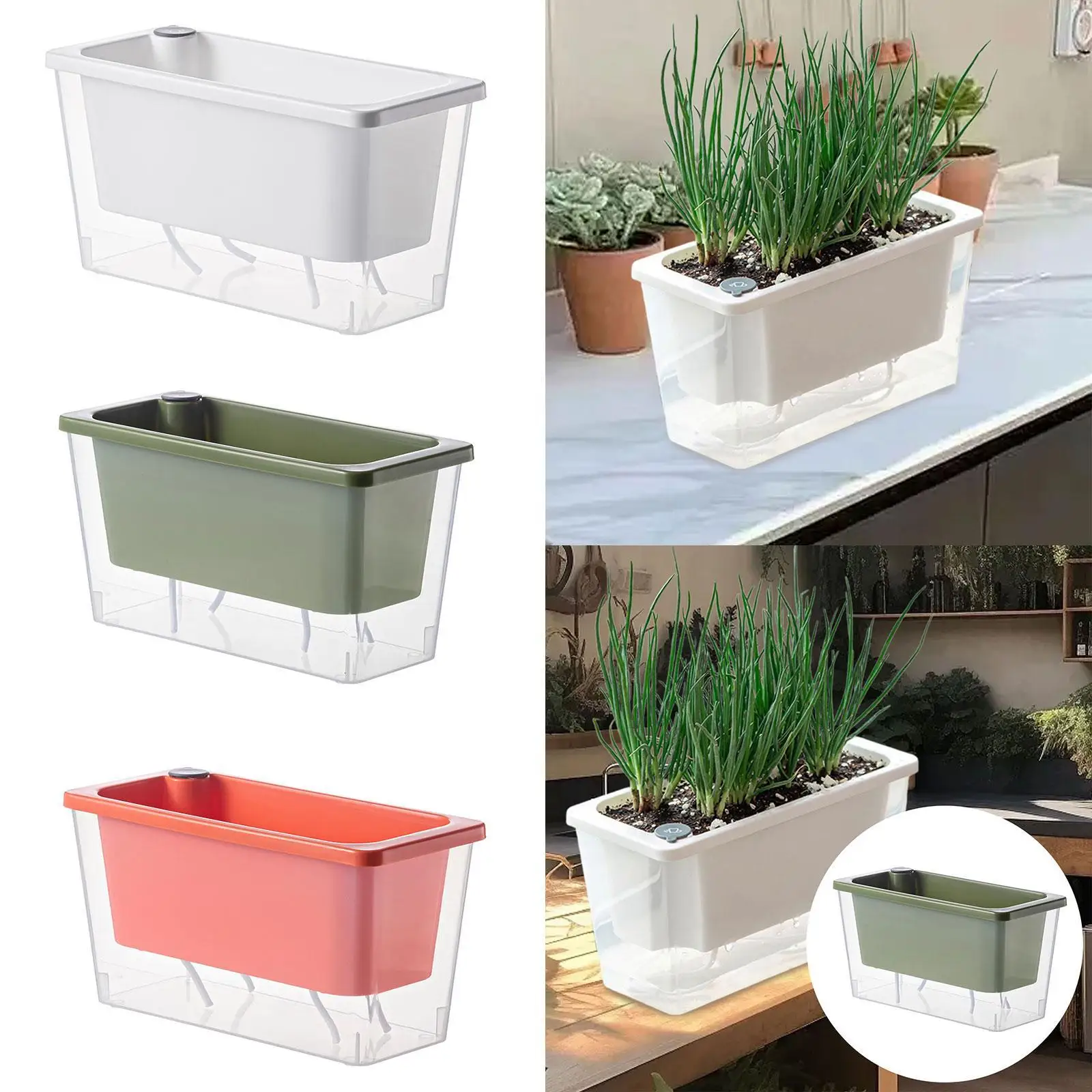 

Self Watering Pots Fruits Sturdy Indoor Outdoor Plant Double Layers Planter