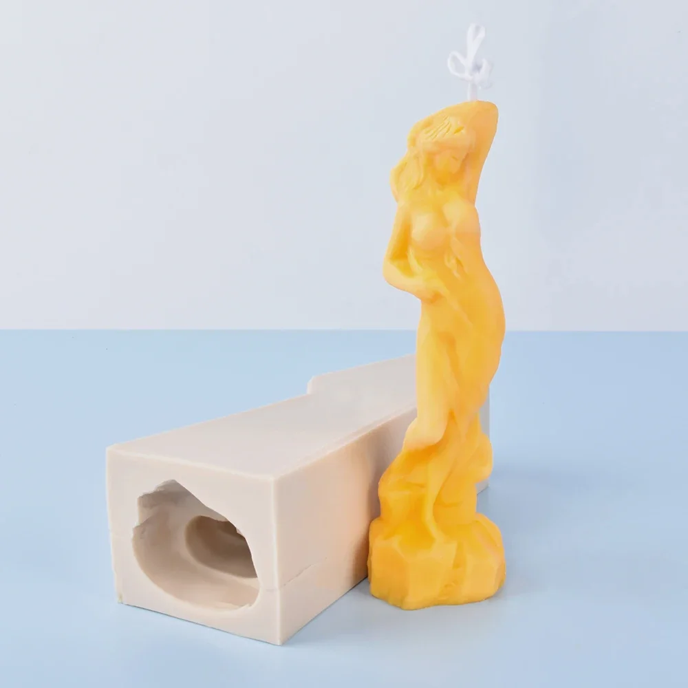 3D Goddess Statue Candle Mold Resin Mould Home Decor DIY