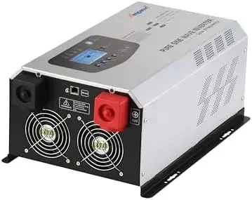 3000W Peak 9000W Pure Sine Wave Power Inverter Charger,DC 12V to 120V AC สําหรับ Home RV Camper พร้อมจอแสดงผล LCD,ต่ําความถี่