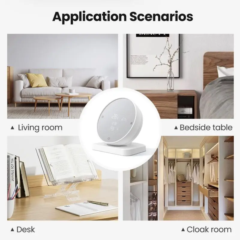 Aubess-Sensor de temperatura y humedad, dispositivo con pantalla, Detector de termómetro interior, Smart Home a través de la aplicación Smart Life,