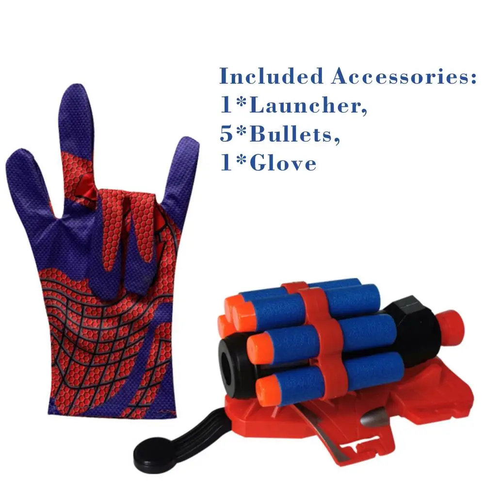 Superhero Spider-Man Wrist Launcher Boys Web Shooter Spider Man Soft Bomb Gun Toys Peter Parker Cosplay Accessories Props