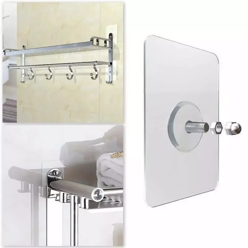 

3/5/6 Row Transparent Hook Punch-Free Wall Strong Sticking Hook Holder for Hat Clothes Hanger Towel Holder Bathroom Storage Rack