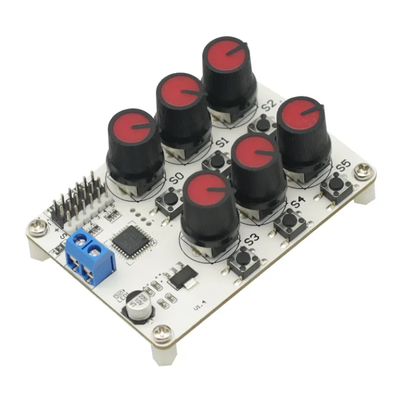 1PCS 6 Channel Digital Servo Tester 6ch Rotary Knob Servo Driver Controller Board W/overcurrent Protection Module Board NEW