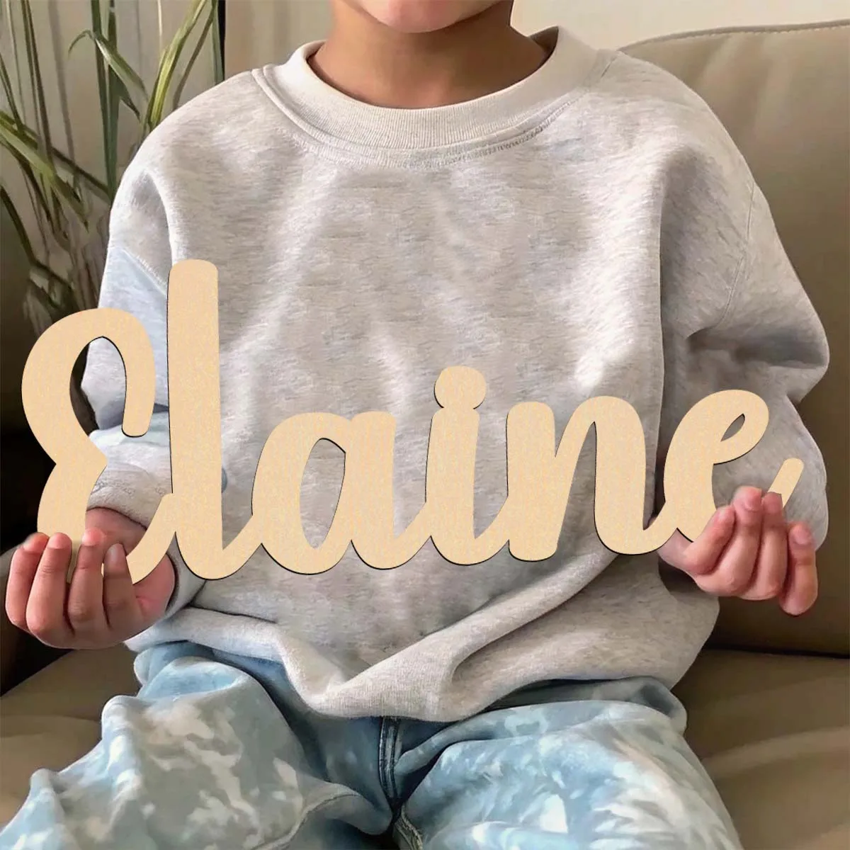 1 قطعة على سبيل المثال المضحك حرف قابل للتخصيص ديكور خشبي علامة مقطوعة بالليزر لوحة خشبية غير مكتملة للرسم أو اللمعان