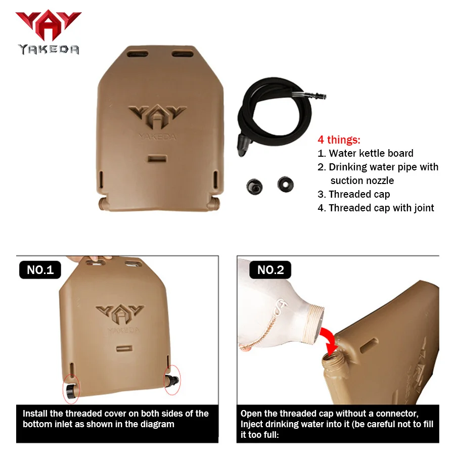YAKEDA Jagdweste mit Wasserbeutel-Einsatzplatte und Schnell-Abnehmbarer Schlauchanschluss, Geeignet für Outdoor-Jagdsport – Detail 4