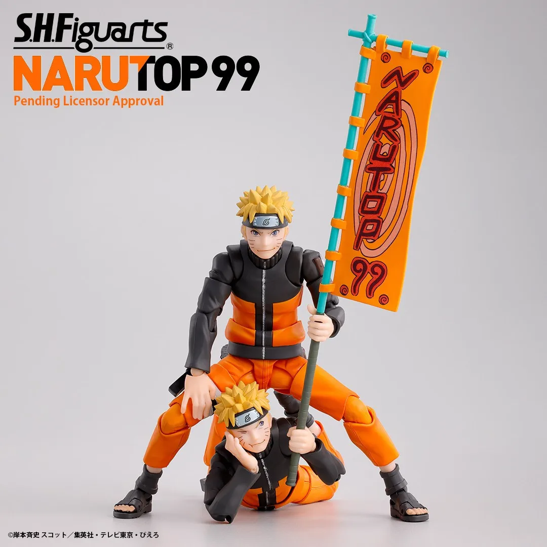 Original BANDAI S.H.Figuarts NARUTOP99 Edition Naruto Uzumaki Anime Figure Toys SHF PVC Model Collction Birthday Gift