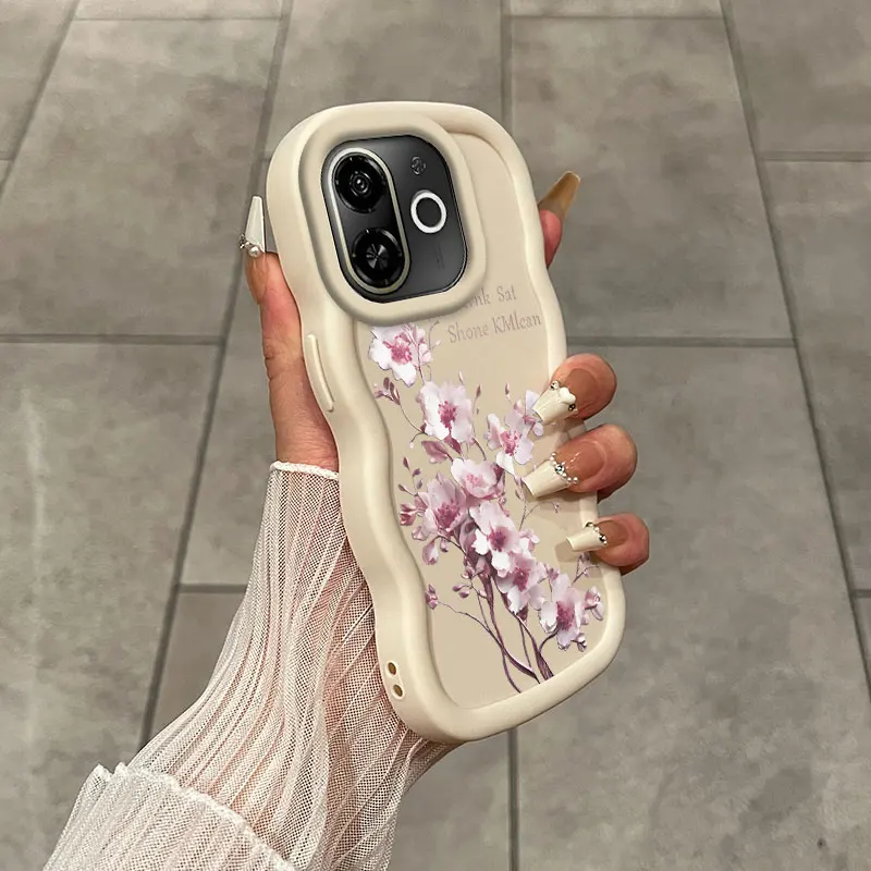 Spark Go 1S Funda de flores de cerezo rosa hecha de flexible que mejora a prueba de golpes en casual para Spark Go 1S POP 9 Pro