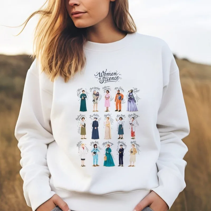 

Толстовка для женщин науки, студенческий свитшот с круглым вырезом, учитель естественности, белый свитшот для девочек, мягкий, удобный, осень и зима
