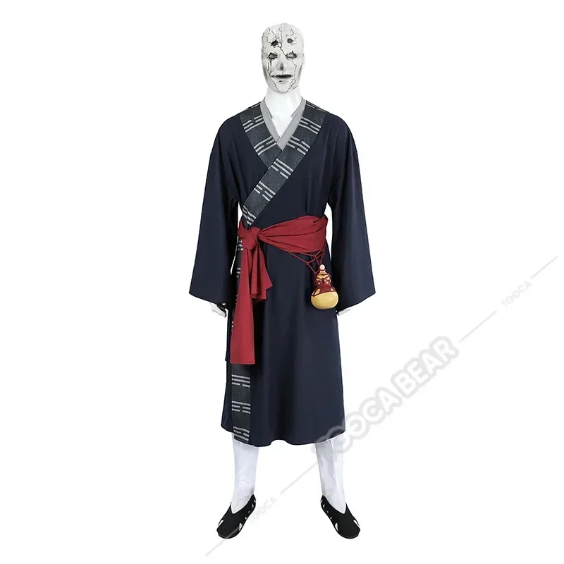 Game Black Myth Wukong Mi Taoist Cosplay Costume Mask Face Cover Mi Dao Ren Midaoren Uniform Headress Props Socks Halloween