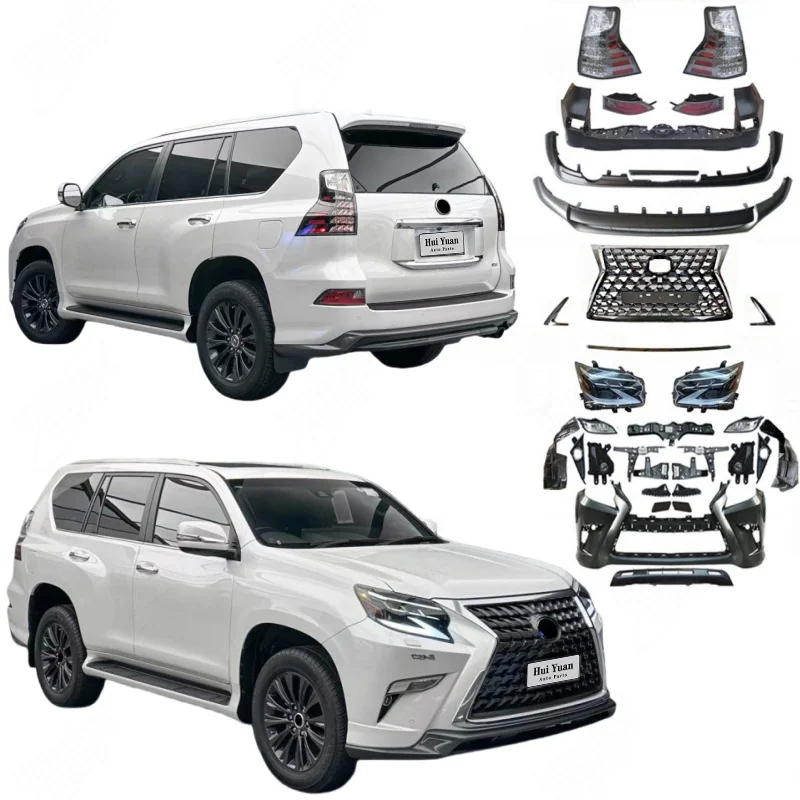 

Auto Modification Conversion Body Kit for GX460 2010-2019 Update to New 2020 Style Front Rear Bumper LED Lamp Grille