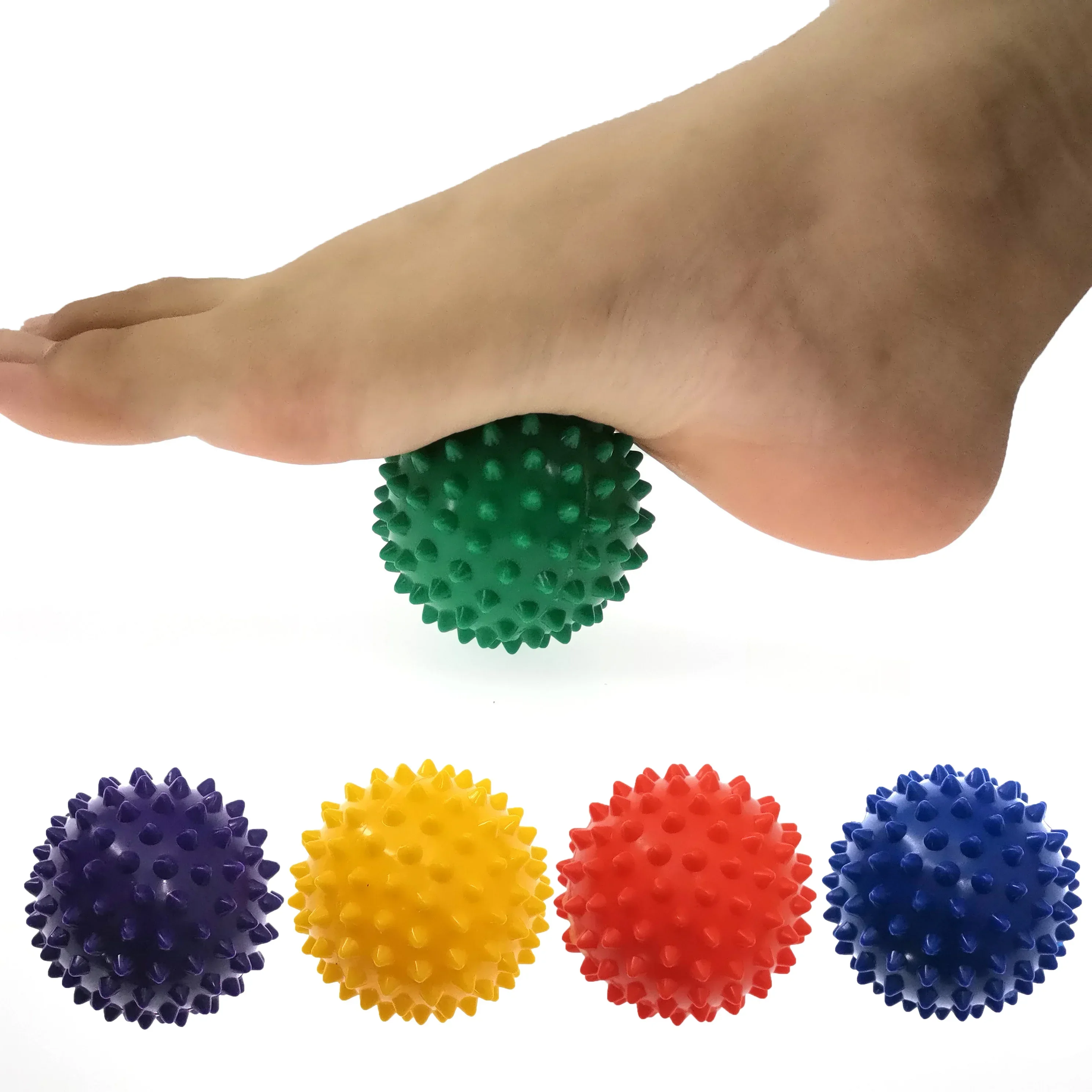 Langlebige PVC stacheligen Massage ball Trigger punkt Sport Fitness Hand Fuß Schmerz linderung Planta rfasziitis Reliever Igel 7cm Bälle