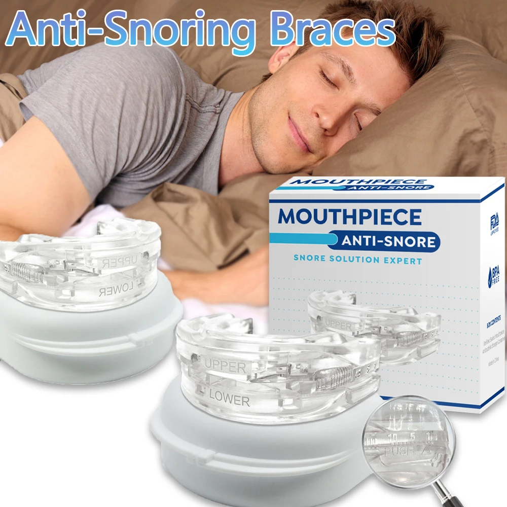 Protège-dents en silicone anti-ronflement, améliore l'apnée du sommeil, dispositif de nuit, outil de soin, aide au ronflement