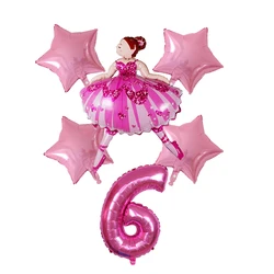 6pcs Ballet Party Decorations Balloons 18pcs Dancing Ballerina Balloons for Girl Birthday Baby Shower Wedding Party Decorations