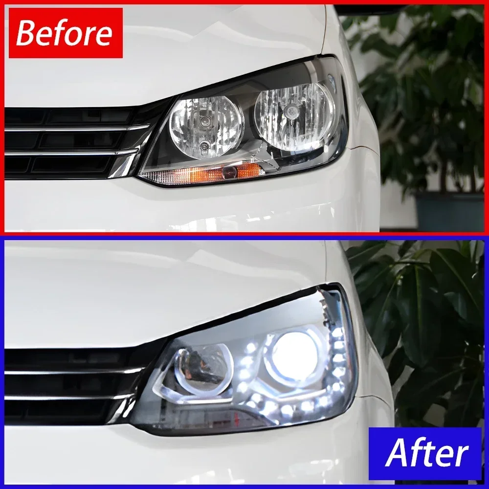 For VW Touran 2011-2015 LED Auto Headlights Lighting Assembly Upgrade Dual Projector Lens Car Front Lights Accessories